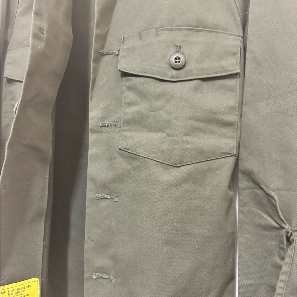 Vintage 1977 U.S. Military Army Utility Shirt OG-507 Olive Small - Picture 15 of 15